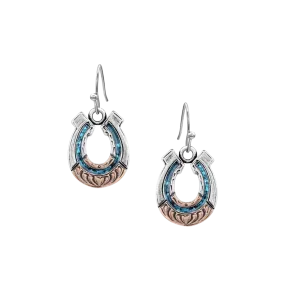 Montana Silversmiths Women's Inner Light Turquoise Horseshoe Earrings