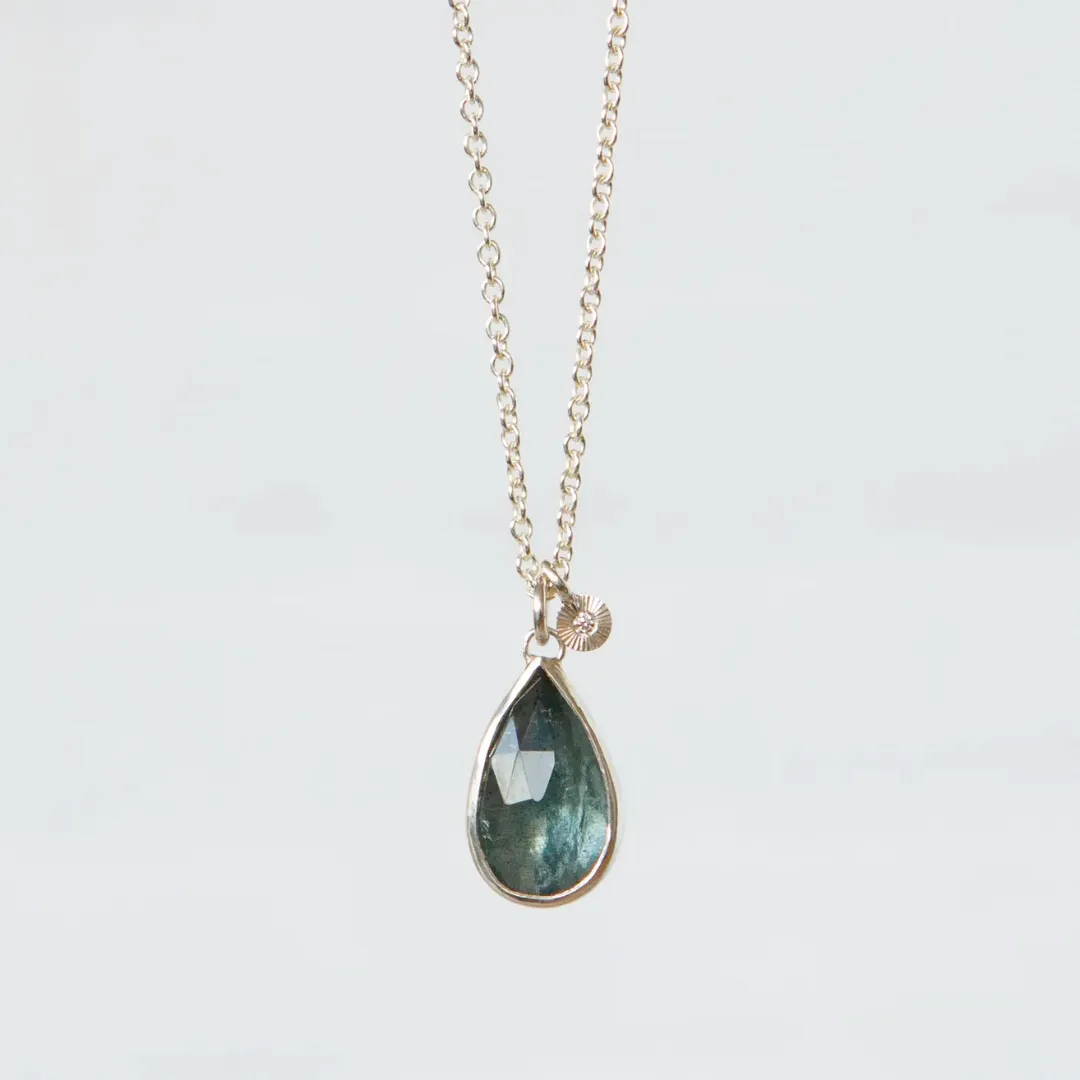 Moss Aqua Theia Necklace in Sterling Silver