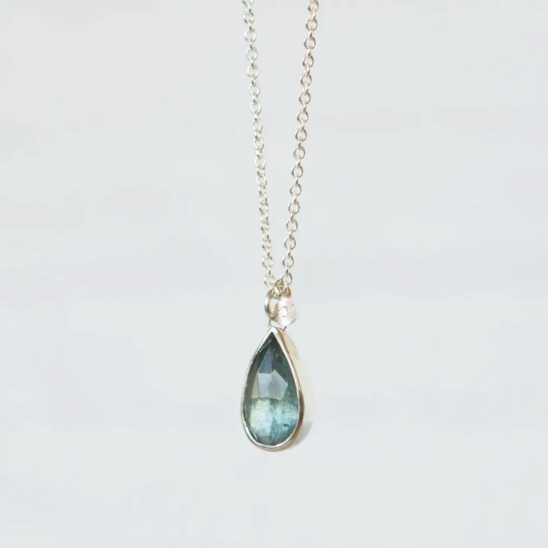 Moss Aqua Theia Necklace in Sterling Silver