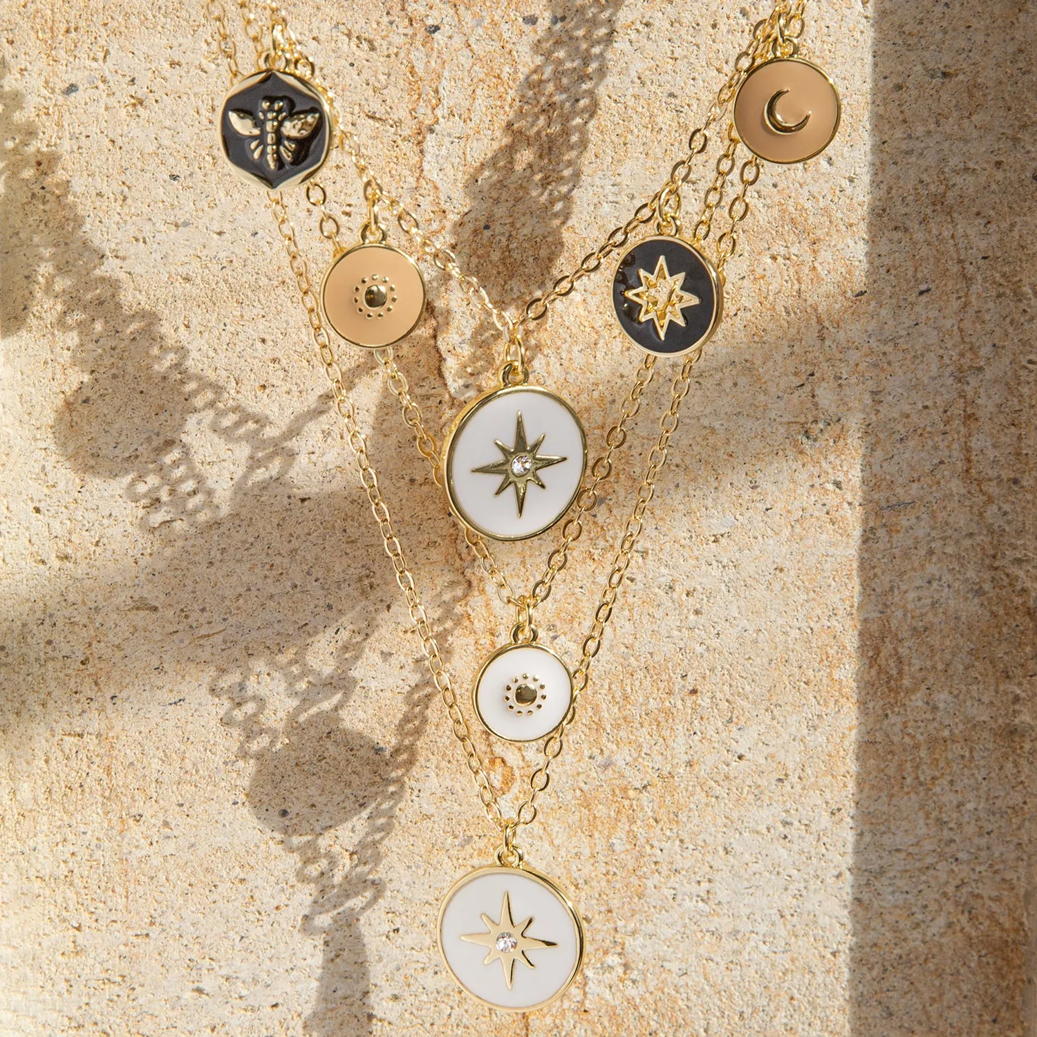 multi enamel charm necklace