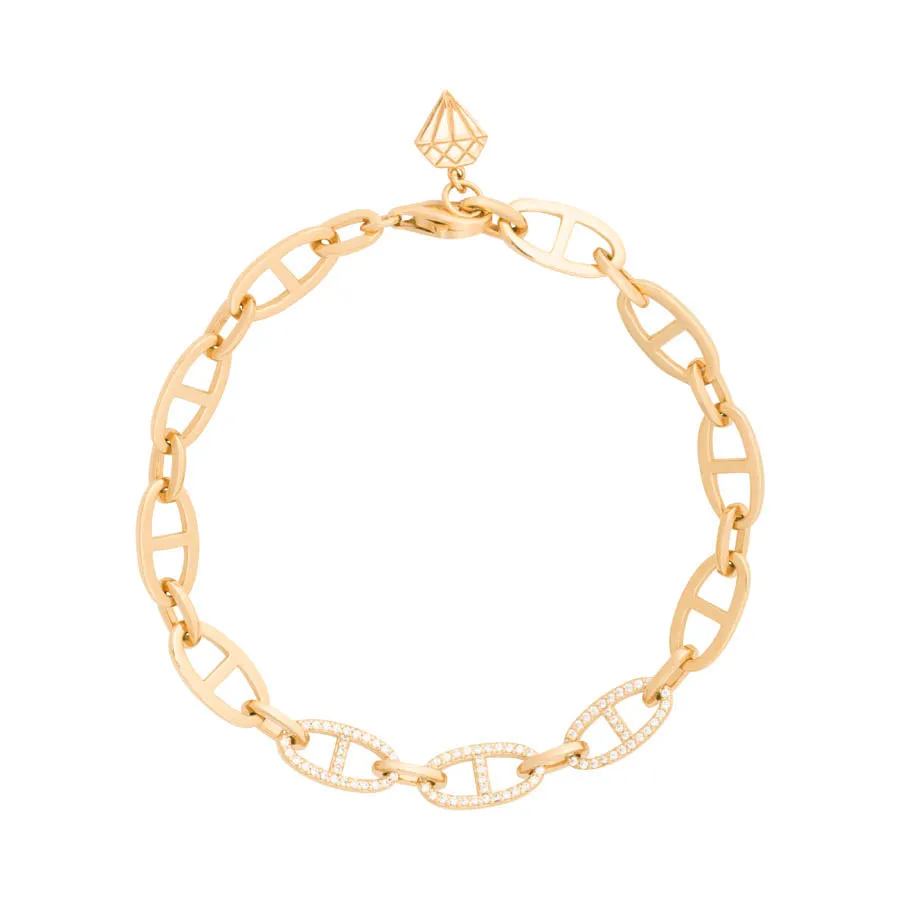 Multi Link Anchor 14K Gold Vermeil Chain Bracelet