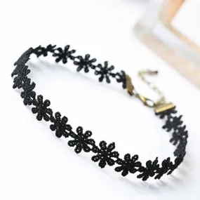 N715 Tatto Chokers Necklaces For Women Lace Daisy Flower Necklace Collares Fashion Jewelry Bijoux Colar 2017 One Direction