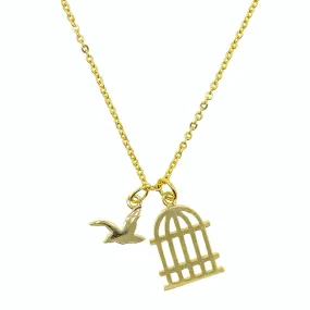 Necklace Bird and Cage