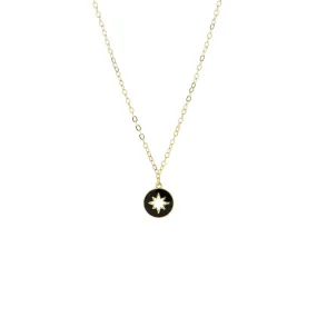 necklace with enamel starburst cutout charm