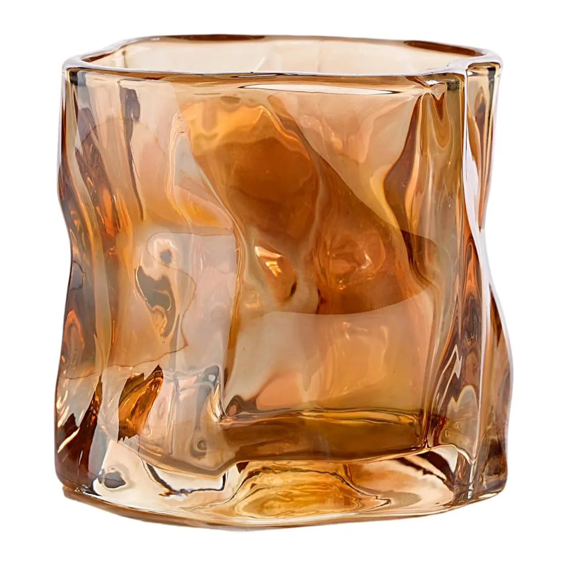 Nestasia Crystal Glass Set of 6 | Enhance Your Drinking Experience | Perfect for Whiskey, Juice, Water and More | Stylish Bar Set Addition | Amber, 200ml