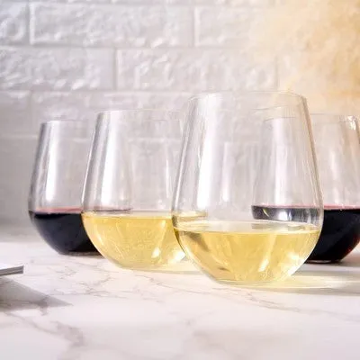 New - The Wine Savant Shatterproof Clear Acrylic Drinking Glasses, Stylish & Luxurious Design, Unique Addition to Home Bar - 6 pk