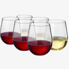 New - The Wine Savant Shatterproof Clear Acrylic Drinking Glasses, Stylish & Luxurious Design, Unique Addition to Home Bar - 6 pk