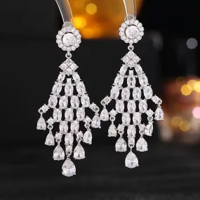 New Trendy cubic zirconia ddiamond water drop earrings women wendding ear jewelry party dress accessories LYG154