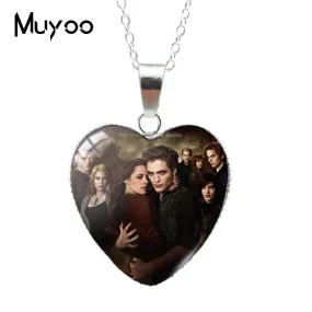 New Twilight Movie Bella Edward Jacob Renesmee Character Heart Pendant Necklace Handmade Jewelry Necklaces HZ3