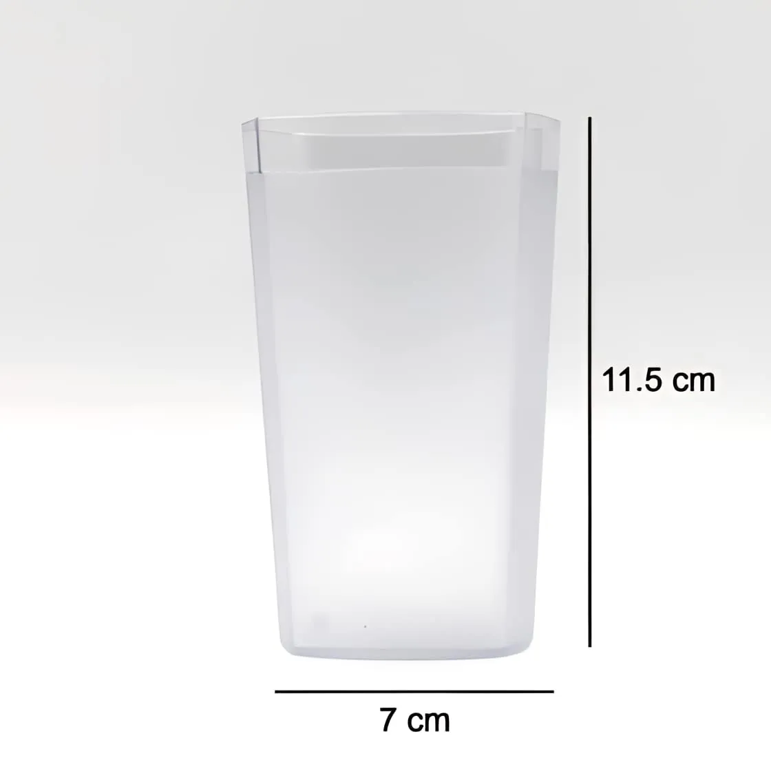 Oblivion Square Plastic Fiber Glass Set of 6 for Water, Drinking Glass, Juice Glasses, Soda Glass, Beer Glass, Milk Glass, Unbreakable Glass Set, Long Plastic Glass (350 ML, Transparent)