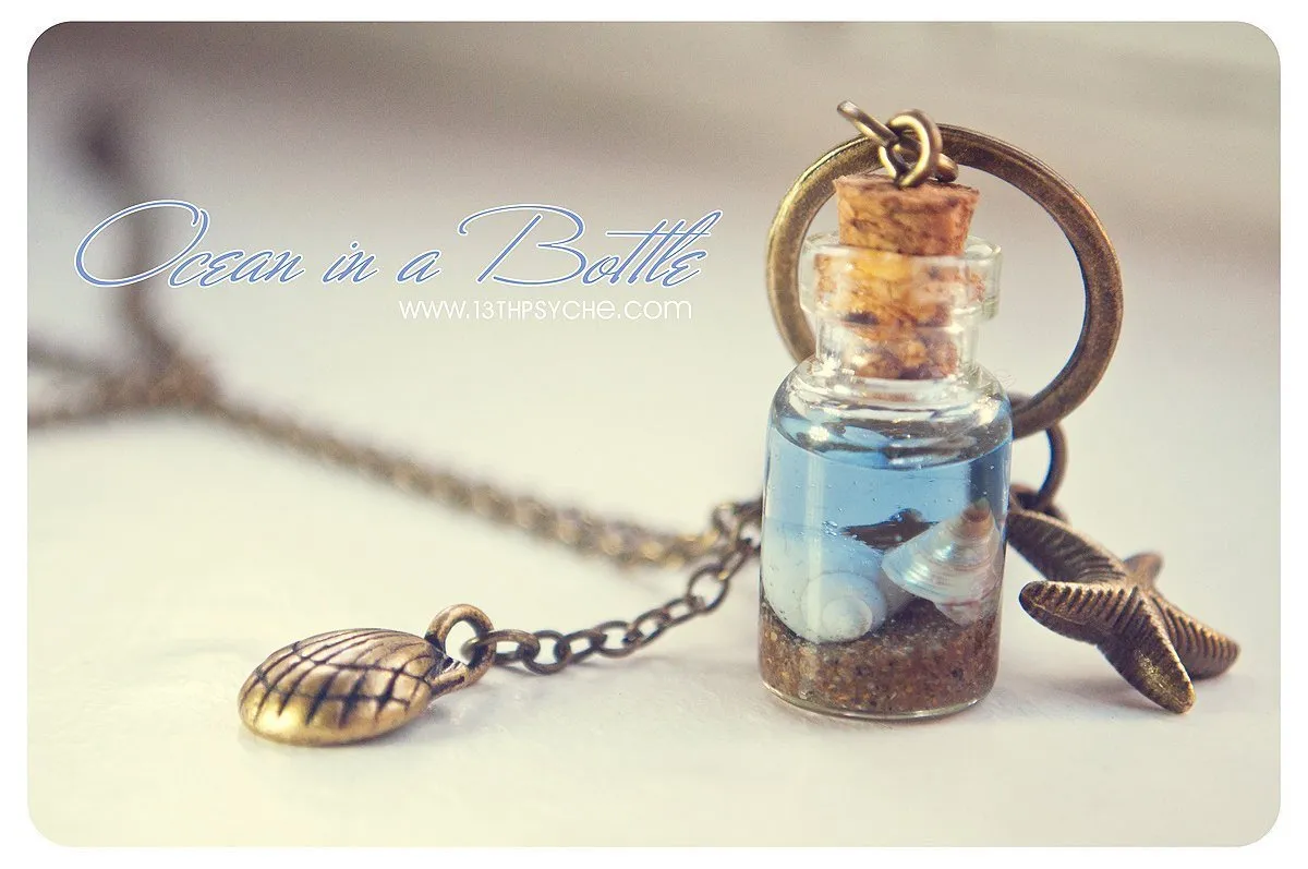 Ocean in a bottle pendant necklace