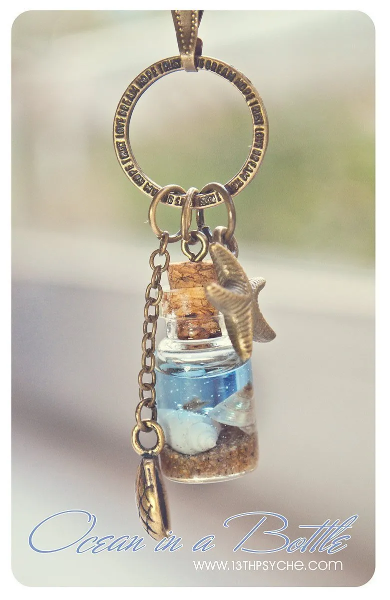 Ocean in a bottle pendant necklace