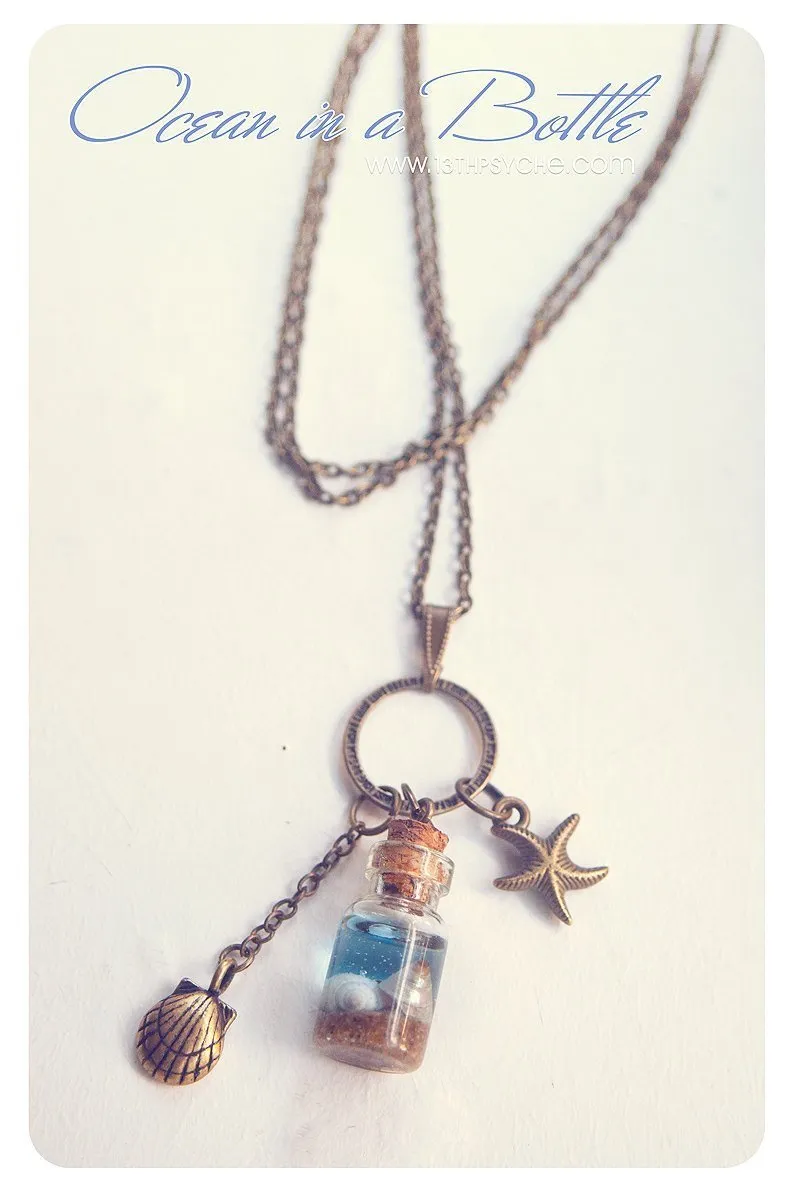 Ocean in a bottle pendant necklace