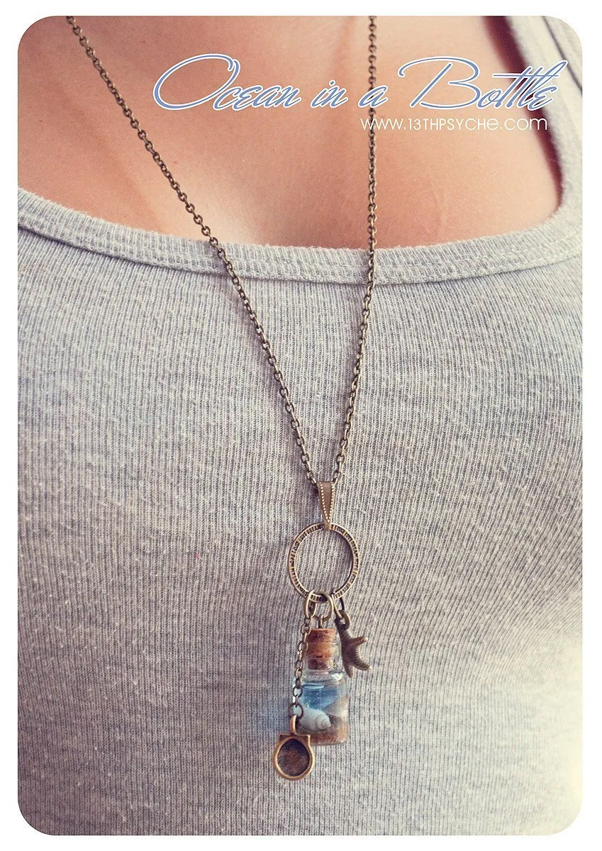 Ocean in a bottle pendant necklace