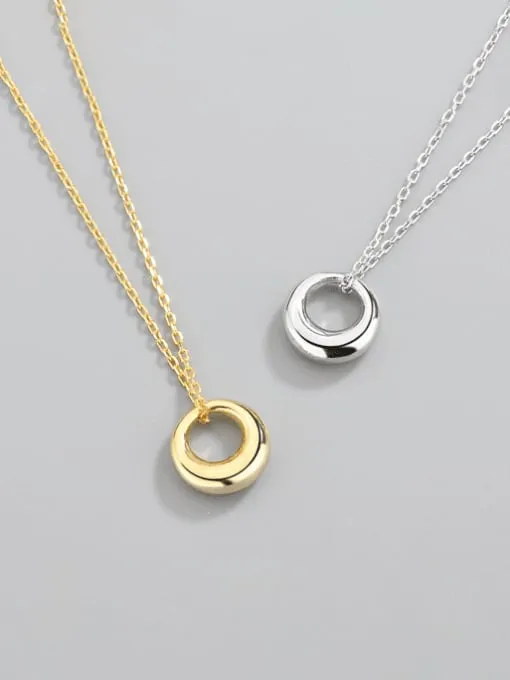 Open Circle Necklace, 925 Sterling Silver Nickel Free, hypoallergenic Luxury Dainty Necklace