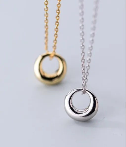 Open Circle Necklace, 925 Sterling Silver Nickel Free, hypoallergenic Luxury Dainty Necklace