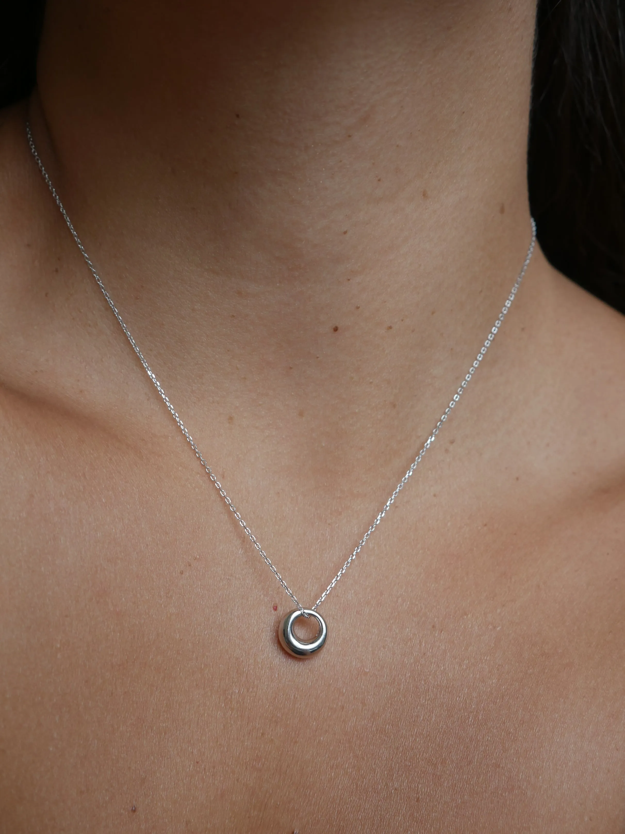 Open Circle Necklace, 925 Sterling Silver Nickel Free, hypoallergenic Luxury Dainty Necklace