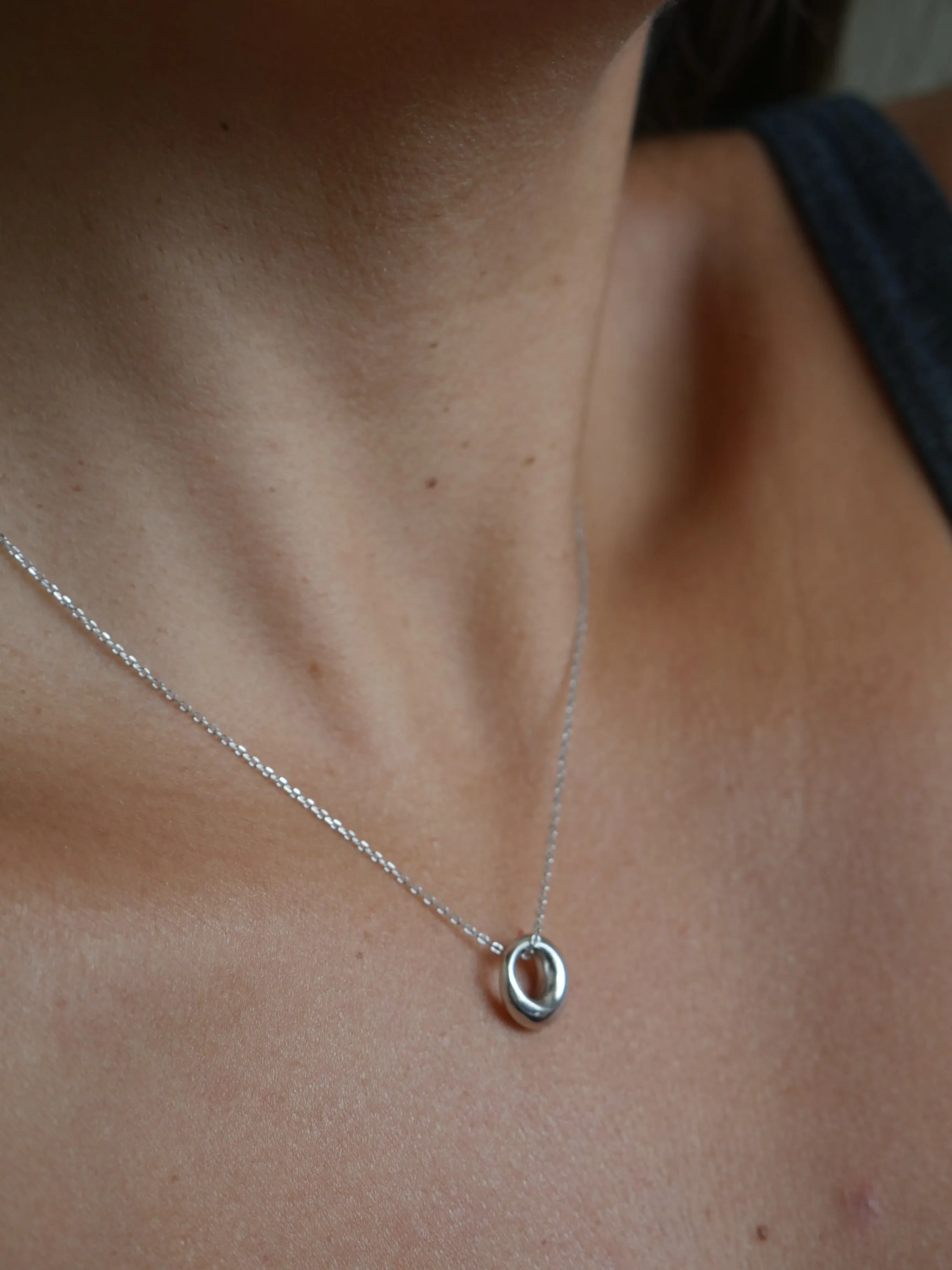 Open Circle Necklace, 925 Sterling Silver Nickel Free, hypoallergenic Luxury Dainty Necklace