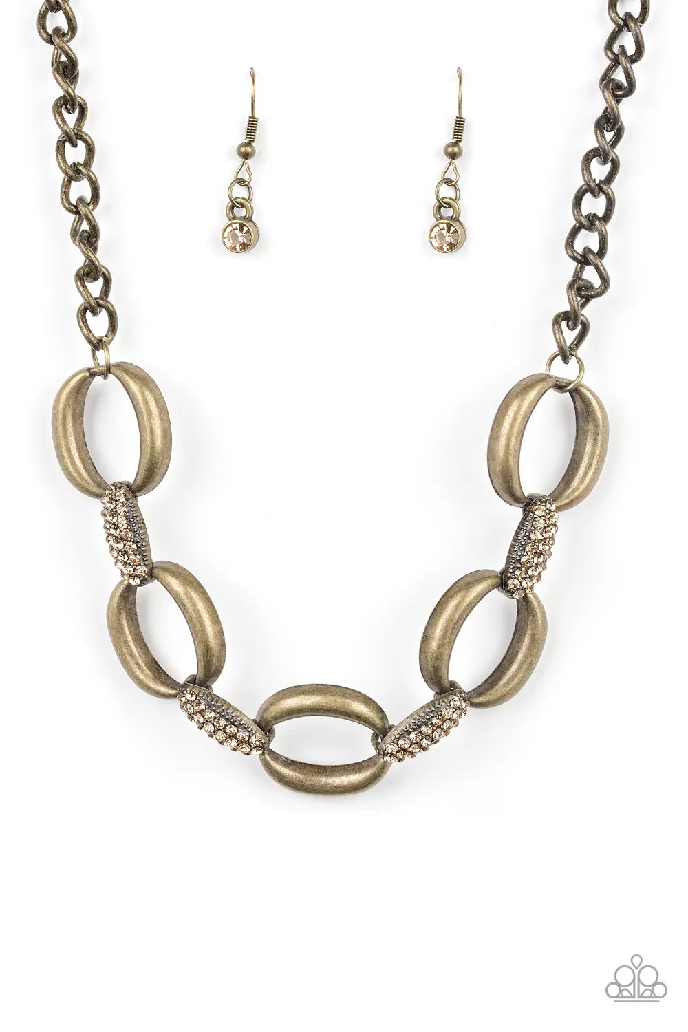 Open Door Jewelry - Boss Boulevard - Brass Necklace - Paparazzi Accessories