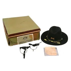 Original U.S. Vietnam War Named “Cav Hat” Cavalry Stetson Campaign Hat in Original Box with Spurs - Captain W.A. Gilleto