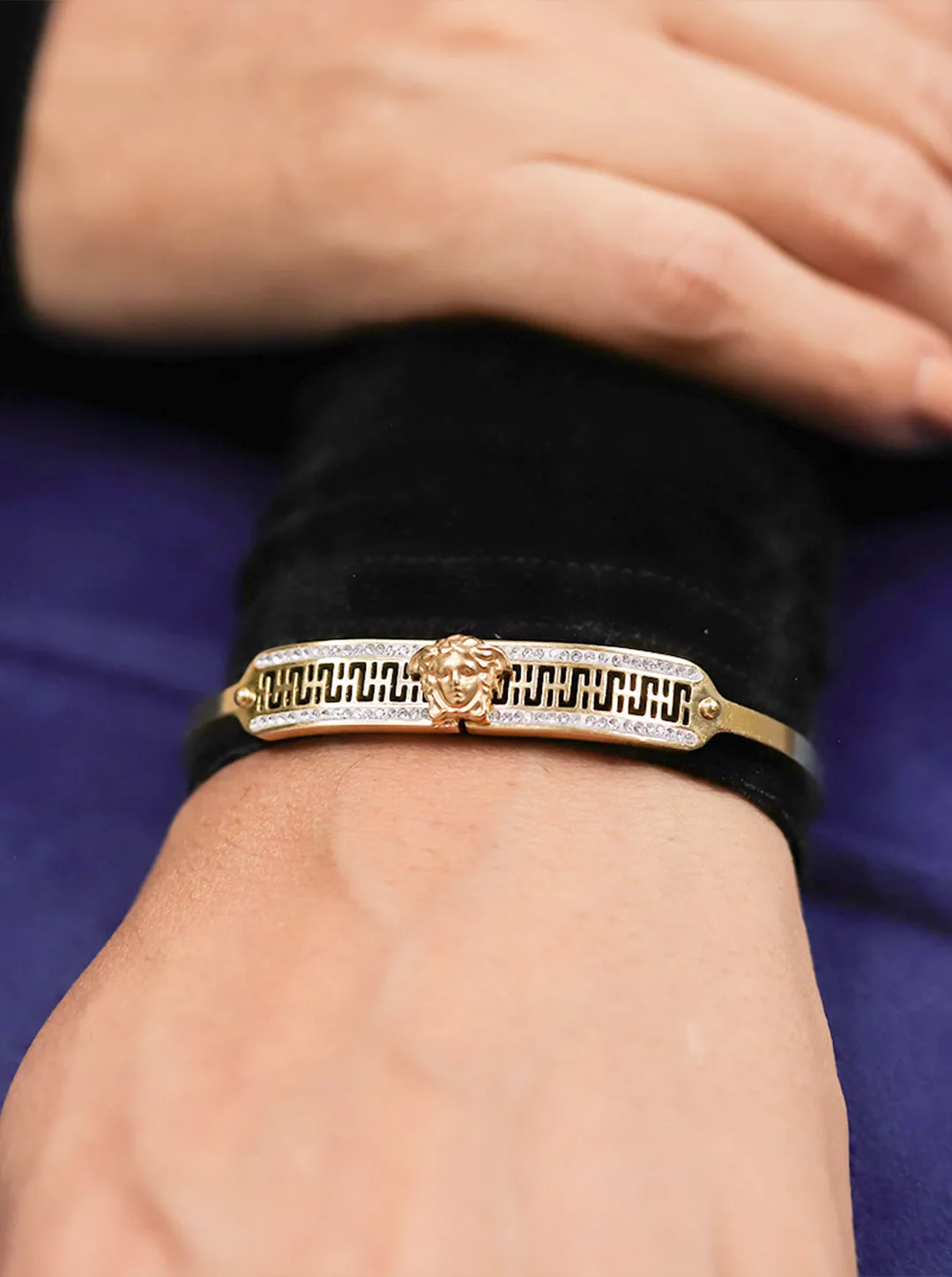 Ornaio 18K Gold Plated Zircons Stone Studded Bracelet