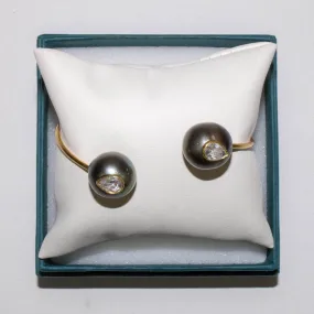 Paola Marassi - Adjustable Cuff Bracelet (Tahitian Pearl/White Topaz)