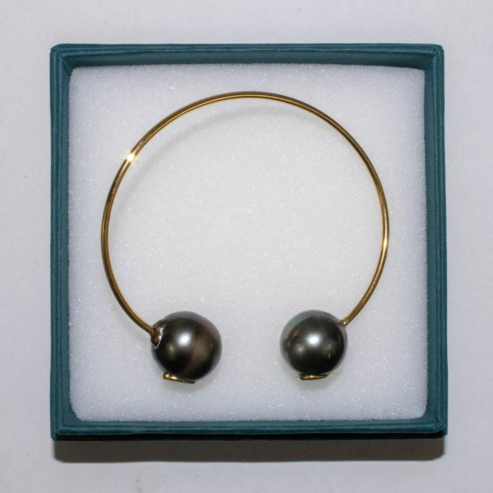 Paola Marassi - Adjustable Cuff Bracelet (Tahitian Pearl/White Topaz)