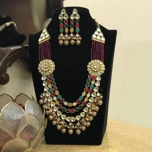 Patchi Side Patch Precious Stone Layered Necklace Set