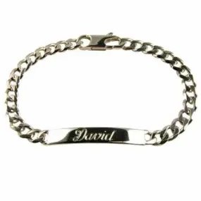 Personalised Sterling Silver Boys Id Bracelet Engraved