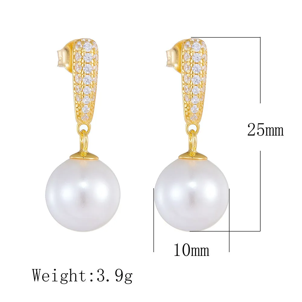 Personality Charming 10mm Pearl Earrings