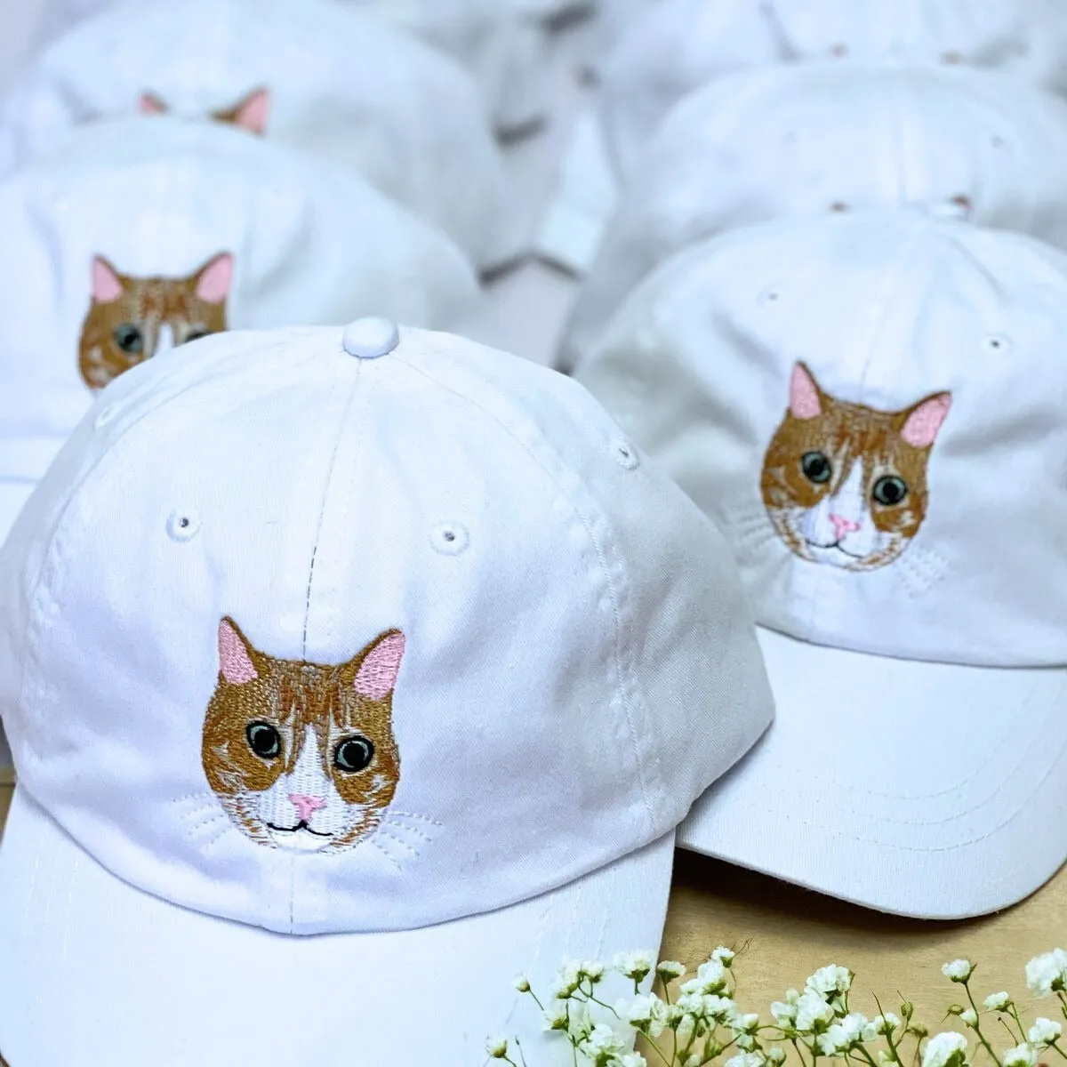 Personalized Cat Hat with Custom Embroidered Photo - Unique Cat Lover Gift Idea