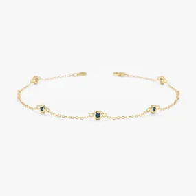 Petite Blue Topaz Station Bracelet, Tabitha