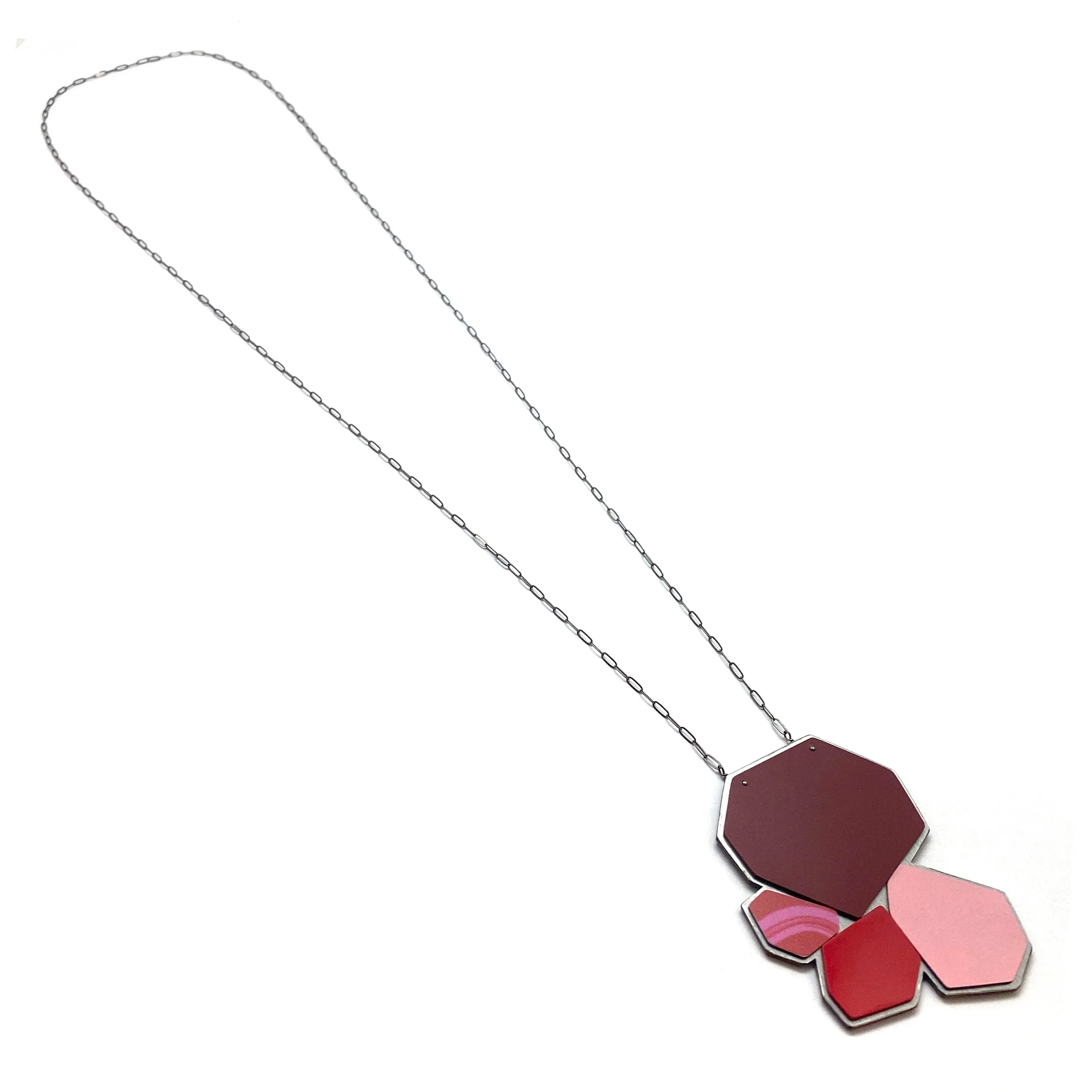 Pink Geometric Pendant Necklace