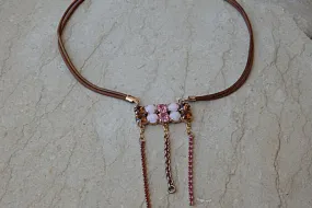 Pink Rebeka bib necklace