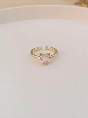 Pink Zircon Heart Rings