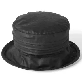 Pleated British Wax Ladies Hat - Black by Failsworth