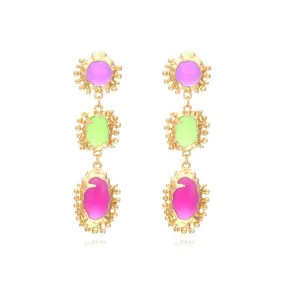 Pre Order:  Colorful Gemstone Pendant Earrings