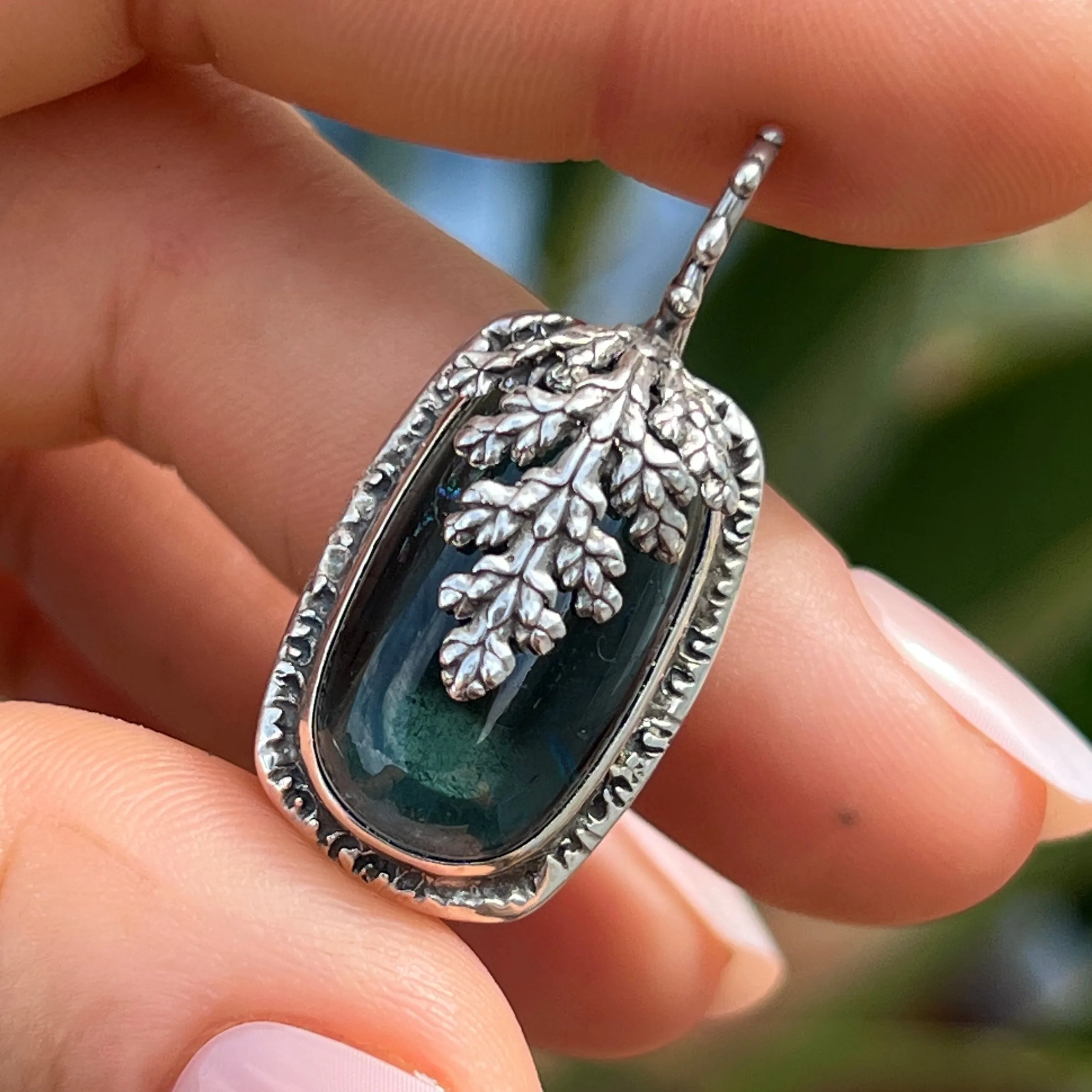 PRE-ORDER FOR KIMI- Indicolite Tourmaline Juniper Pendant