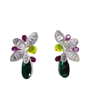 Pre Order:  Water Droplet Flower Zircon Earrings