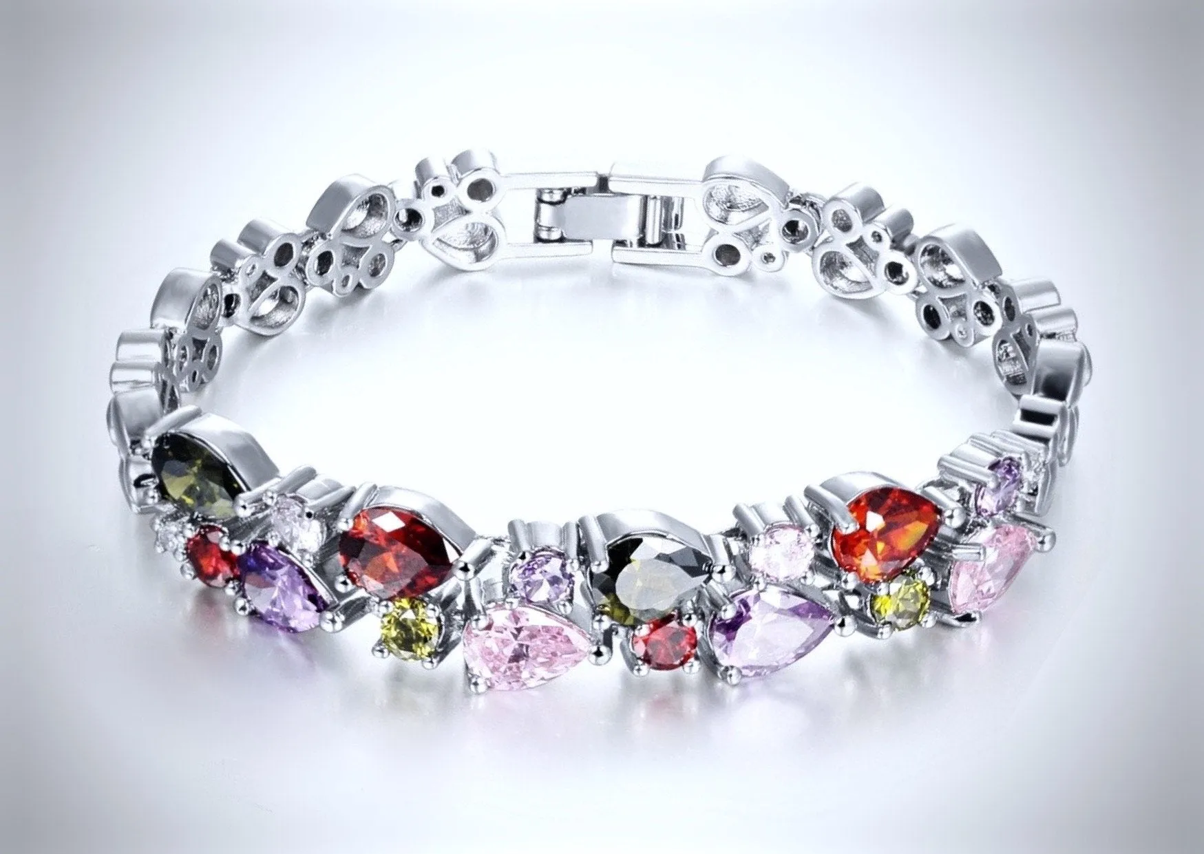 "Faith" - Pastel Cubic Zirconia Bracelet