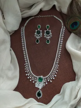 Regal Radiance Emerald Zircon Long Haram Set