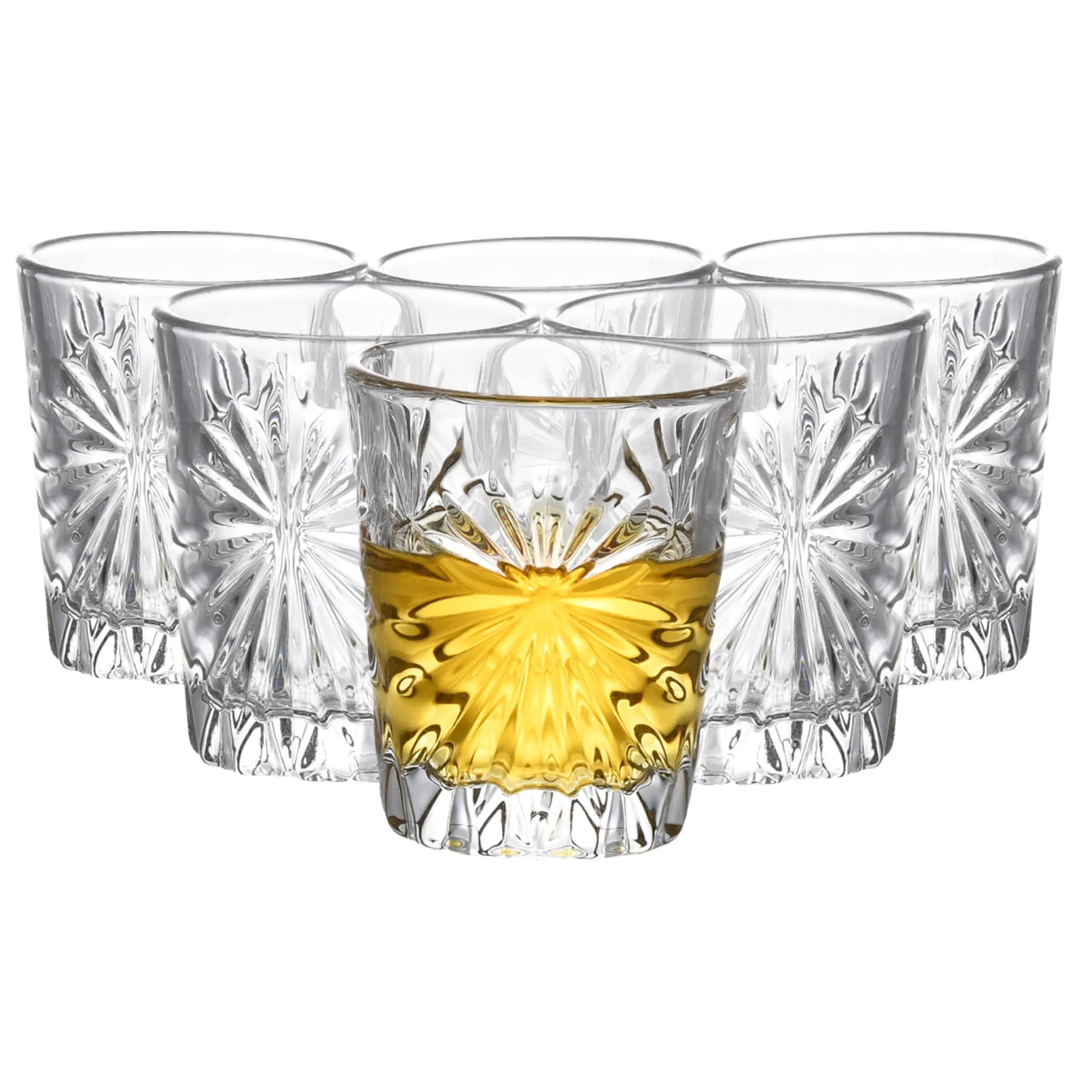 Regal Trunk & Co Crystal Shot Glasses - Set Of 6 - Fancy Tequila Shot Glass Set