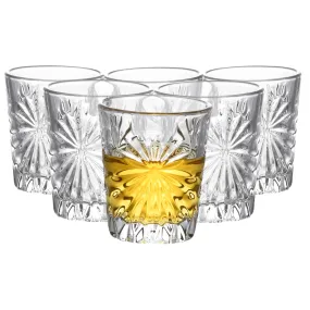 Regal Trunk & Co Crystal Shot Glasses - Set Of 6 - Fancy Tequila Shot Glass Set