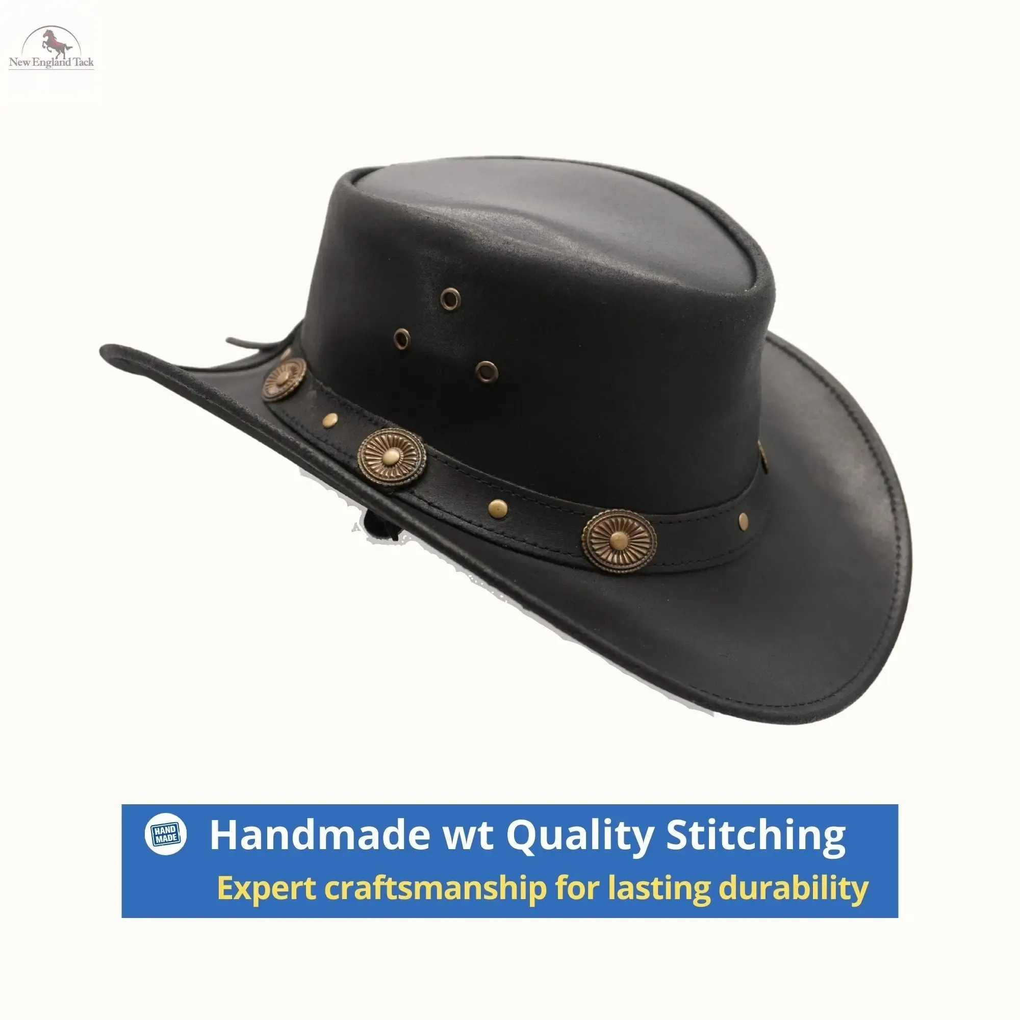 RESISTANCE Showerproof Unisex Australian Style Leather Cowboy Hat | Western Outback Hat for Men & Women