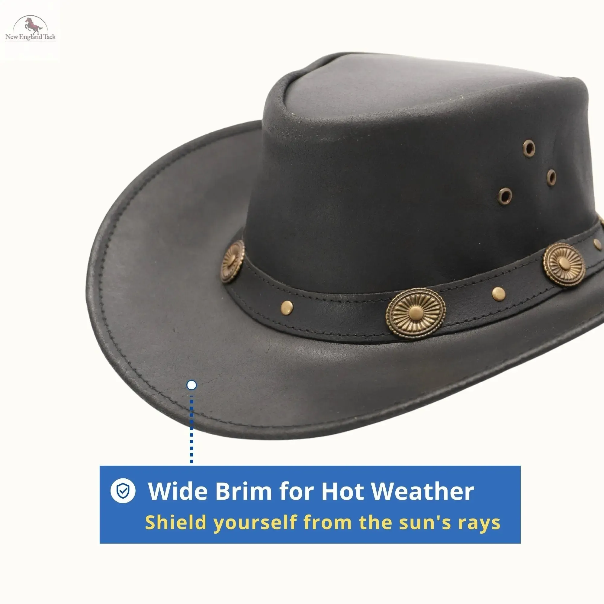 RESISTANCE Showerproof Unisex Australian Style Leather Cowboy Hat | Western Outback Hat for Men & Women