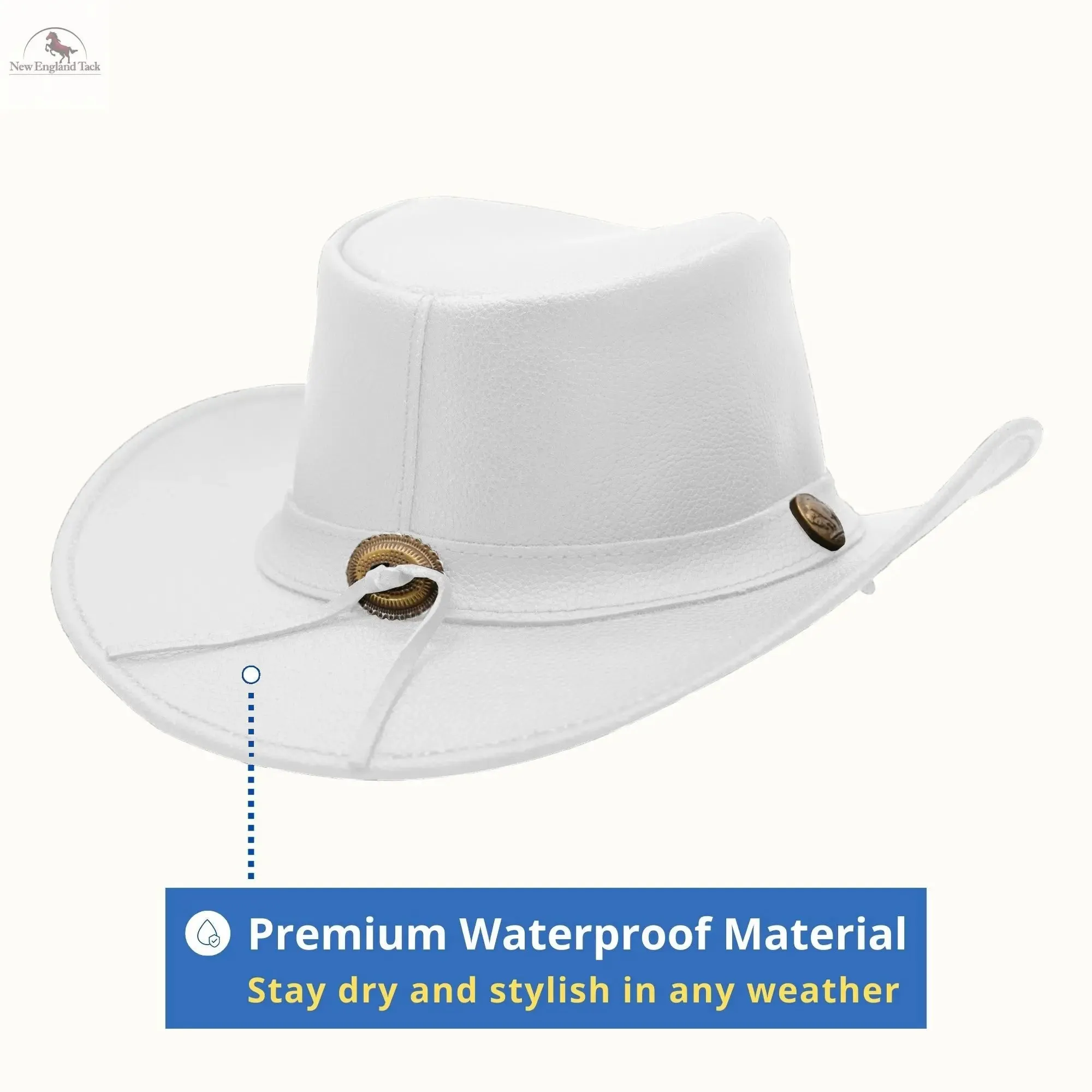 RESISTANCE Showerproof Unisex Australian Style Leather Cowboy Hat | Western Outback Hat for Men & Women