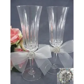 Rhinestone Burst Wedding Toasting Glasses