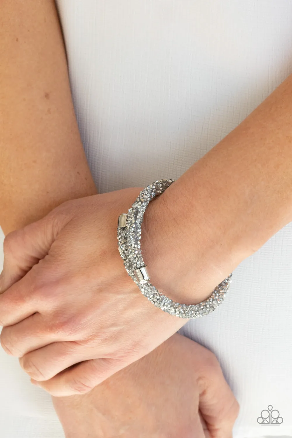 Roll Out The Glitz - Silver Bracelet - Paparazzi Accessories