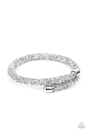 Roll Out The Glitz - Silver Bracelet - Paparazzi Accessories