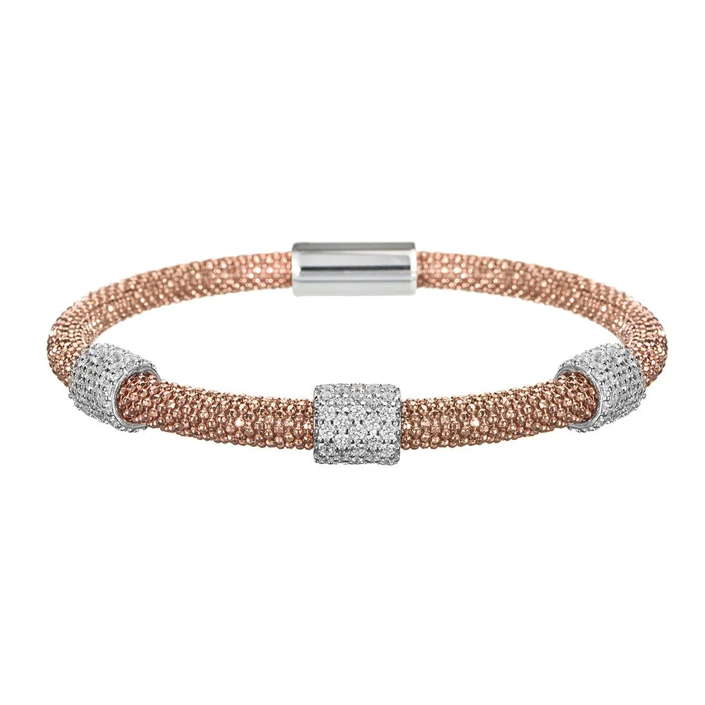 Rose Gold Bracelet 3 Clusters